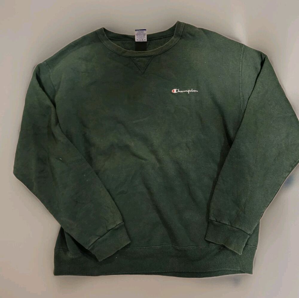 Vintage 90s Champion Crewneck Sweatshirt Mens XXL Green Made USA Script Logo 2XL